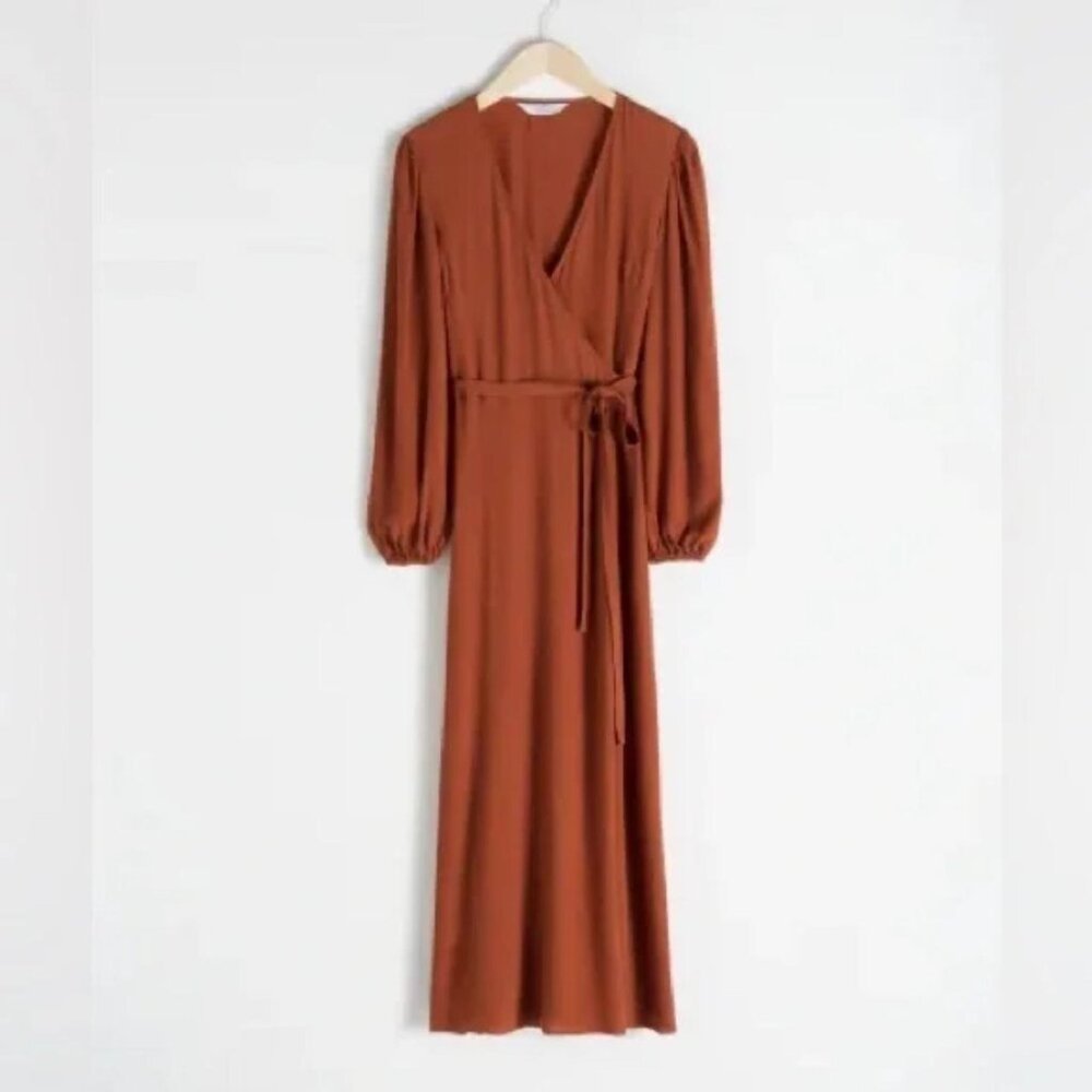 & Other Stories Terracotta Wrap Dress